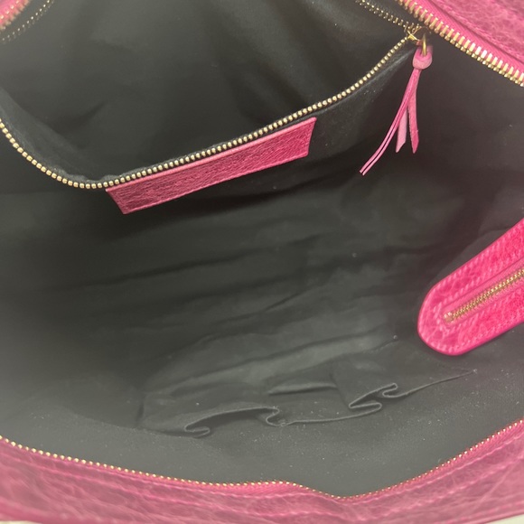BALENCIAGA Purple Pink Perforated Fuchsia Leather GIANT GOLD HW MINI CITY BAG - Picture 11 of 15